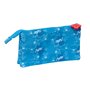 Trousse Fourre-Tout Double Los Pitufos Bleu 22 x 12 x 3 cm