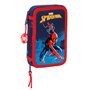 Plumier double Spider-Man Neon Blue marine 12.5 x 19.5 x 4 cm (28 Pièces)