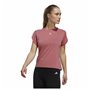 T-shirt à manches courtes femme Adidas trainning Floral  Rose foncé