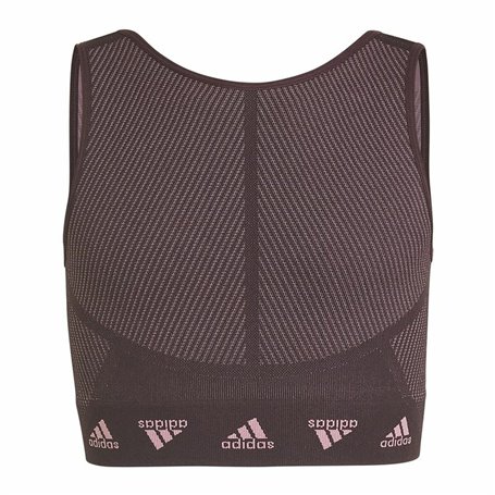 Soutien-gorge de Sport Adidas  Aeroknit Seamless Bordeaux Rouge foncé