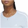T-shirt à manches courtes femme Adidas 3 stripes Bleu clair