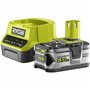 Ensemble chargeur et batterie rechargeable Ryobi RC18120-150 Litio Ion 5 Ah 18 V