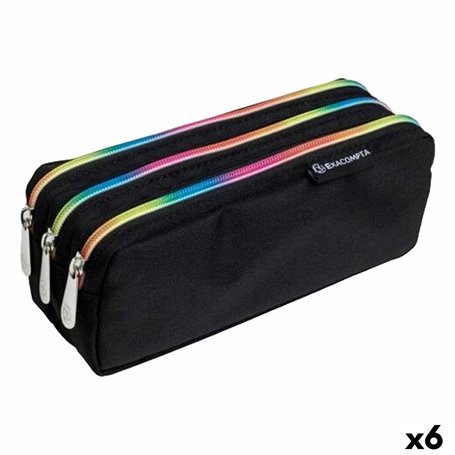 Trousse Fourre-Tout Triple Exacompta Rainbow Noir 22