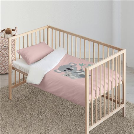 Parure de couette Kids&Cotton Kuno Rose 100 x 120 cm