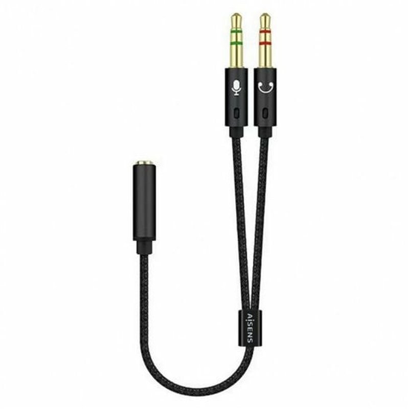 Aisens A128-0418 câble audio 0,25 m 2 x 3.5mm 3,5mm Noir