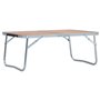 vidaXL Table pliable de camping Marron Aluminium 60x40 cm