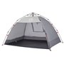 vidaXL Tente de plage 2 personnes gris libération rapide imperméable