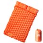 vidaXL Matelas de camping autogonflant et oreillers 2 personnes orange
