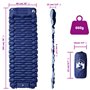 vidaXL Matelas de camping autogonflant oreiller 1 personne bleu marine