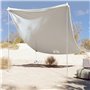 vidaXL Auvent de plage avec ancres de sable gris 214x236 cm