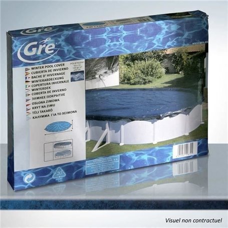 Bâche d'hivernage pour piscine hors-sol ovale GRE - 120g/m² - Noir