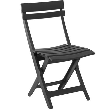 Chaise pliante Miami - GRILL ME - Anthracite - Résistante aux intempéries et facile a ranger