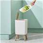 Poubelle sur pied de salle de bain push - MALMO SQUARE - KITCHEN MOVE - 10L - Bois design