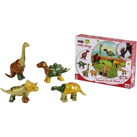 Jouet magnétique - KLEIN - 4 grands dinosaures Funny Puzzle