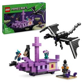 Set de construction Lego Minecraft Multicouleur LEGO Minecraft 21264 Le dragon et le navire de l'Ender - Set inspiré des jeux vidéo