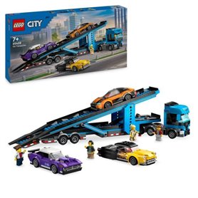 Set de construction Lego City Multicouleur LEGO City 60408 Le camion de transport de voitures de sport
