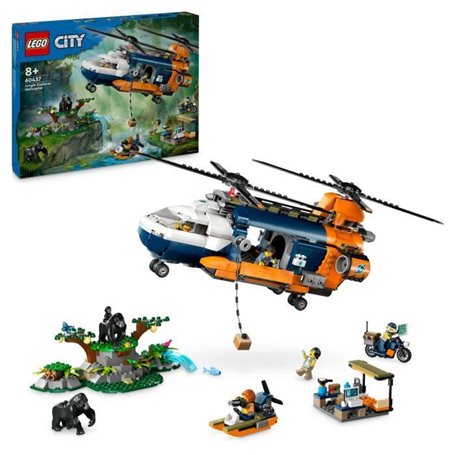 LEGO City 60437 L'hélicoptere de l'explorateur de la jungle au camp de base