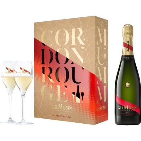 Coffret Champagne Craft Mumm Cordon Rouge + 2 flûtes