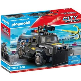 Ensemble de jouets Playmobil Police car City Action Plastique PLAYMOBIL - Véhicule d'intervention des forces spéciales - Les policiers - City Action- Unité d'élite