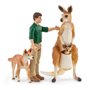 Coffret Aventures en Océanie SCHLEICH - Figurines de kangourous et ranger Tom avec accessoires - Gamme Wild Life