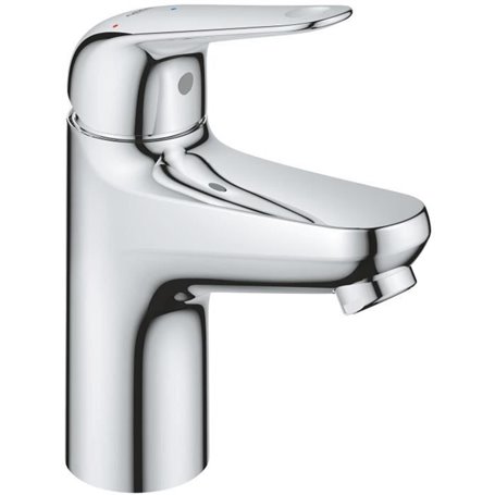 Mitigeur monocommande lavabo - GROHE Swift - 24323001 - Chromé - Taille S - Ouverture Eau Froide - Economie d'eau - Vidage clic 