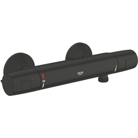 Mitigeur thermostatique douche - GROHE Precision Trend - 1022172432 - Noir mat - Montage mural apparent - Economie d'eau