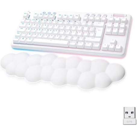 Clavier Gamer - Sans fil - Logitech G - G715 - Mécanique - avec Repose-Poignet - AZERTY - White Mist