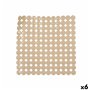Tapis de Douche Antidérapant Beige PVC 54 x 54 x 1 cm (6 Unités)