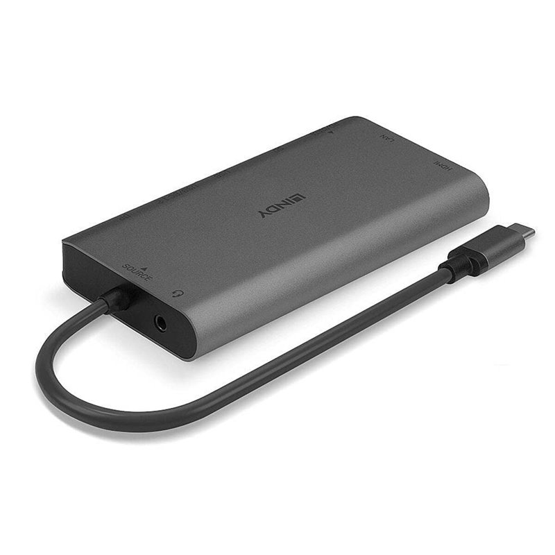 Image secondaire de Lindy 43323 station d'accueil Avec fil USB 3.2 Gen 1 (3.1 Gen 1) Type-C Noir, Gris