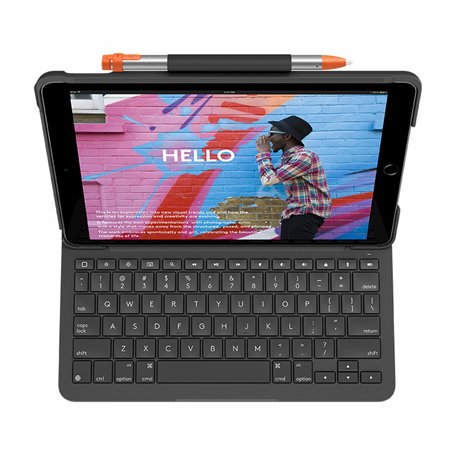 Logitech Slim Folio Graphite Bluetooth QWERTY Espagnole