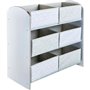 Meuble de rangement a jouets Blanc pour chambre d'enfant avec 6 bacs