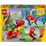 LEGO 31145 Creator 3en1 Le Dragon Rouge Jouet avec 3 Figurines d'Animaux, dont un Dragon Rouge, un Poisson et un Phénix