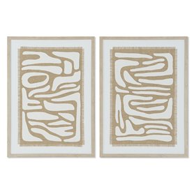 Cadre Home ESPRIT Blanc Beige Abstrait Scandinave 52