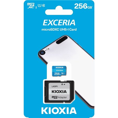 Carte Mémoire Micro SD avec Adaptateur Kioxia Exceria UHS-I Cours 10 Bleu 256 GB