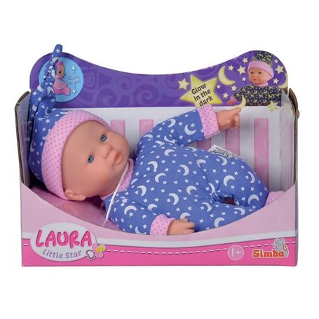 Poupon Laura Phosphorescent 20cm - Simba - Corps souple et pyjama étoilé