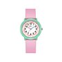 Montre enfant étanche à quartz - Modèle Flex - Rose/Verte