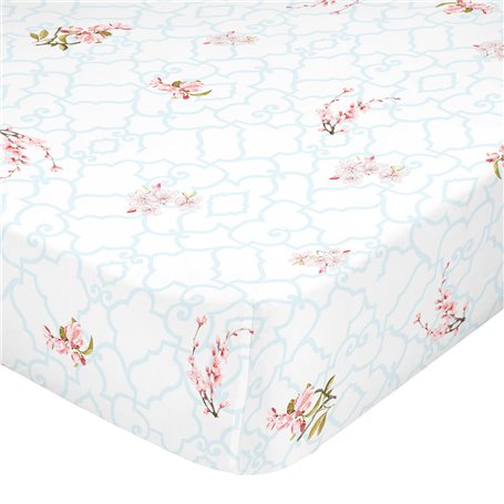 Drap housse HappyFriday Sakura Multicouleur 200 x 200 x 32 cm