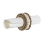 Rond de serviette DKD Home Decor Naturel Jute Résine Aluminium 6 x 3 x 6 cm 4 Pièces