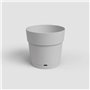 Pot a fleurs et plantes rond CAPRI LARGE - Plastique - Réservoir d'eau - diametre 30 cm - Gris clair - ARTEVASI