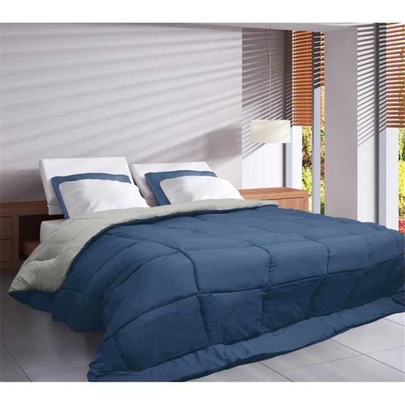 Image secondaire de Couette Microfibre 400g/m² CALGARY Petrole & Mastic 220x240cm