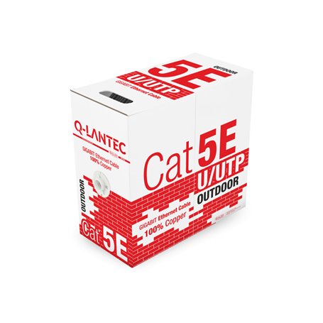 Câble réseau blindé d'extérieur catégorie 5e Q-Lantec KIU5OUTS305Q Noir 305 m