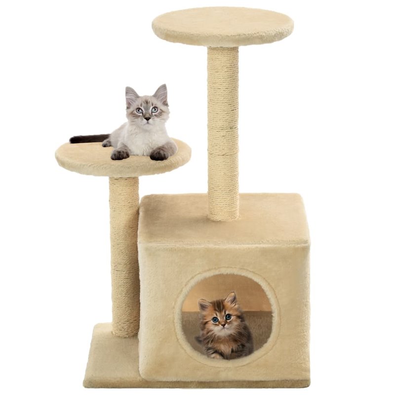 VidaXL Arbre à chat avec griffoir en sisal 60 cm Beige