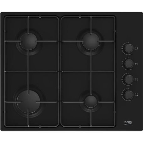 Beko HIGG 64123 SB plaque Noir Intégré 60 cm Gaz 4 zone(s)