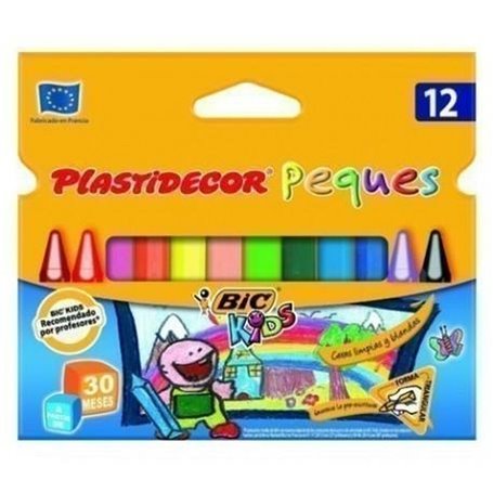 Crayons gras de couleur Plastidecor 8757742 Multicouleur (12 Unités)