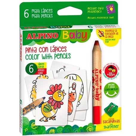 Crayons de couleur Alpino AL002006 Multicouleur Ferme (6 Unités)