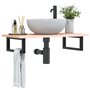 vidaXL Étagère de vasque murale acier et bois de chêne massif