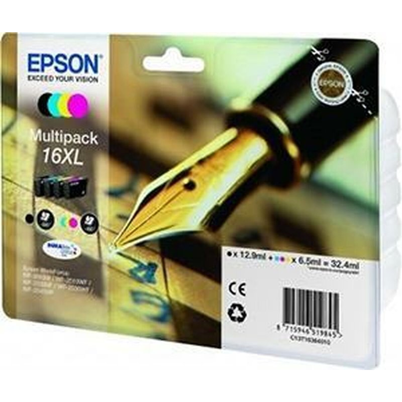 Image secondaire de Cartouche d'encre originale Epson DURABRITE ULTRA INK - Nº16XL Noir/Cyan/Magenta/Jaune (8 Unités)