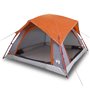 vidaXL Tente de camping de cabine 4 personnes gris orange imperméable