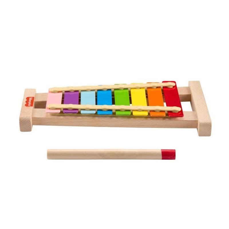 Image secondaire de Fisher-Price-Xylophone en bois, instrument de musique avec 2 pièces HXV13