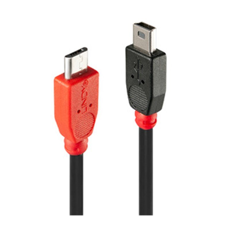 Lindy 31718 câble USB 1 m USB 2.0 Micro-USB B Mini-USB B Noir
